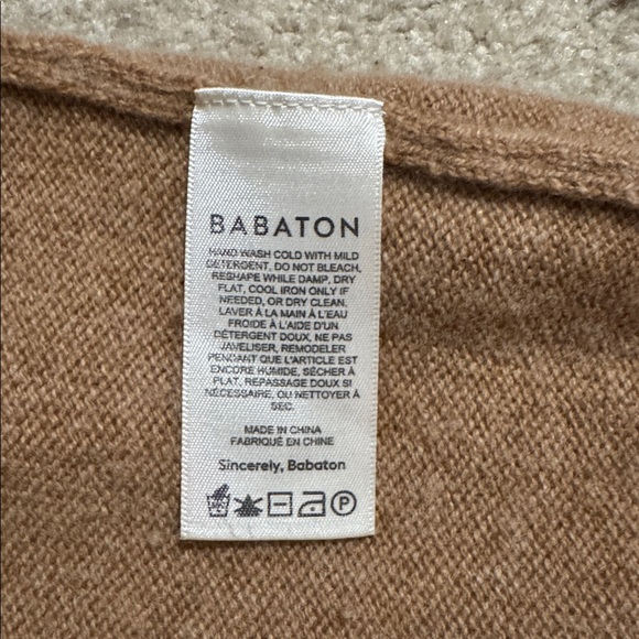 Aritzia Babaton Luxe Cashmere Toba Sweater Camel Minimalist Quiet Luxury-Small - Picture 8 of 9